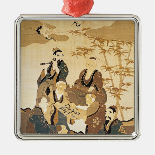 Seven wise men in the bamboo forest metal ornament (Front)
