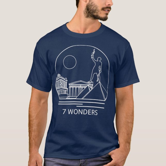 Seven Wonders Board Game Design - Tabletop T-Shirt (Front)