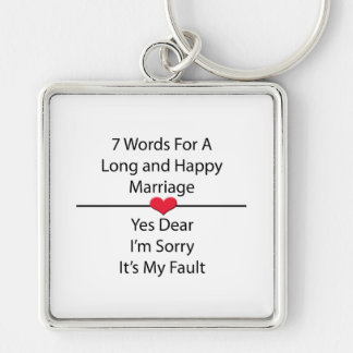 Seven Words For a Long and Happy Marriage Keychain