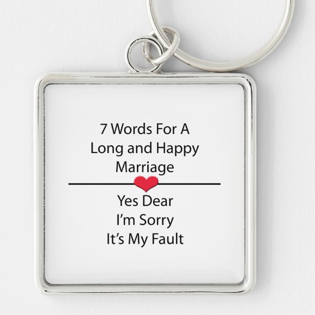 Seven Words For a Long and Happy Marriage Keychain (Front)