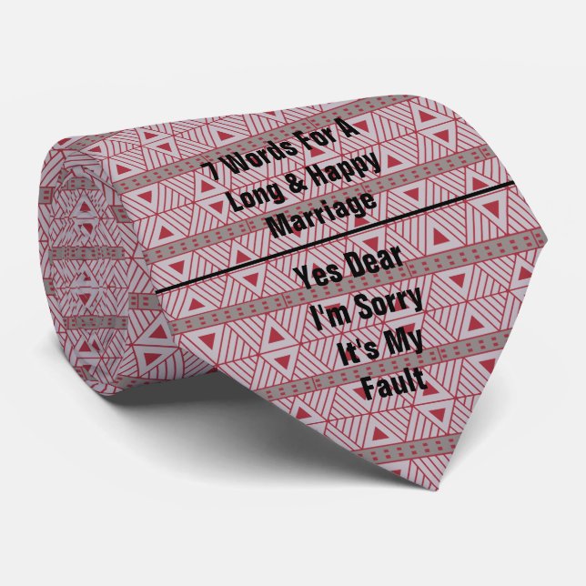 Seven Words For a Long and Happy Marriage Tie (Rolled)