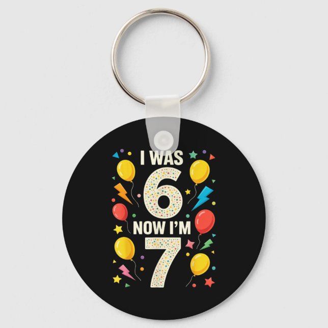 Seven Year Old Birthday 7 Year Old For Kids Girls  Keychain (Front)