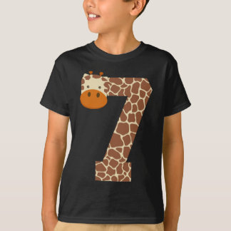 Seven Year Old Giraffe Costume 7th Birthday Gift T-Shirt