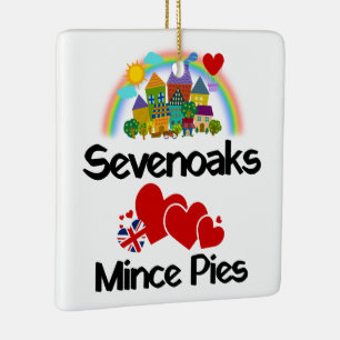 Sevenoaks, Kent UK Loves Mince Pies Ceramic Ornament