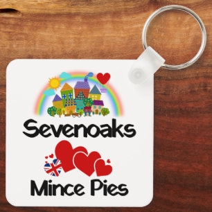 Sevenoaks, Kent UK Loves Mince Pies Keychain