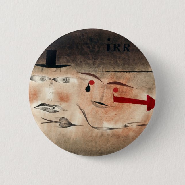 Seventeen, crazy (1923)  by paul klee 2 inch round button (Front)