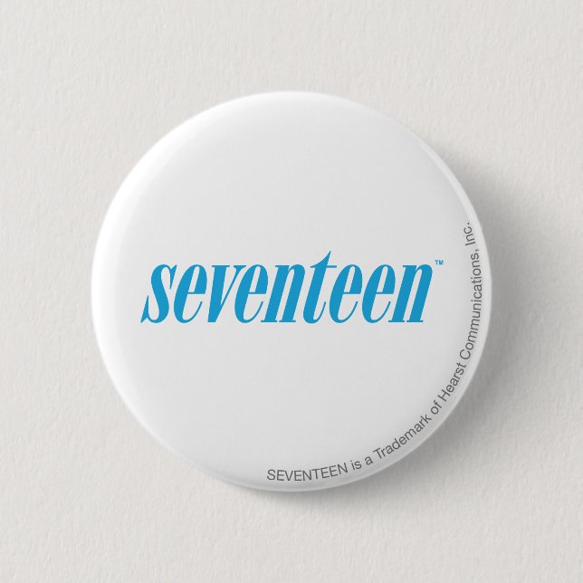 Seventeen Logo-Aqua 2 Inch Round Button (Front)