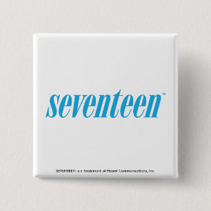 Seventeen Logo-Aqua 2 Inch Square Button