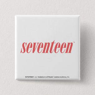 Seventeen Logo-LtPink 2 Inch Square Button