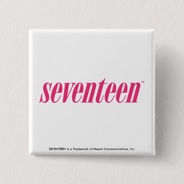 Seventeen Logo-Magenta 2 Inch Square Button (Front)