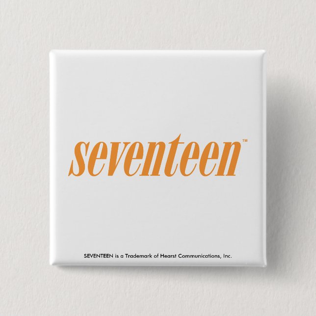 Seventeen Logo-Orange 2 Inch Square Button (Front)