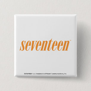 Seventeen Logo-Orange 2 Inch Square Button