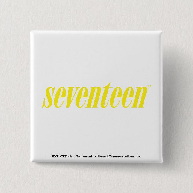 Seventeen Logo-Yellow 2 Inch Square Button (Front)