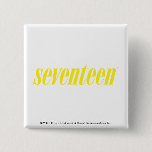 Seventeen Logo-Yellow 2 Inch Square Button