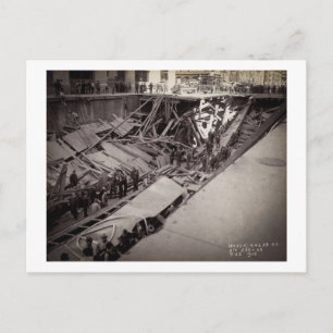 Seventh Avenue Street Collapse New York City 1915 Postcard