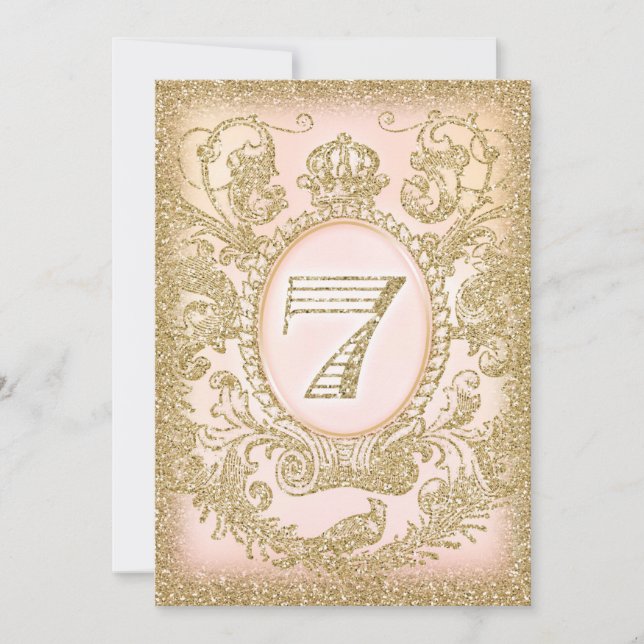 Seventh Birthday Once Upon a Time Princess Invitation (Front)