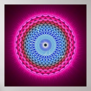 Seventh Chakra - Sahasrara - 1000 Petalled Lotus Poster