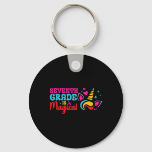 Seventh Grade Is Magical Unicorn Funny Back To Sch Keychain
