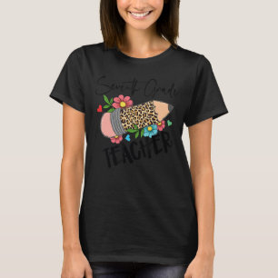 Seventh Grade Leopard Pencil 1st First Day Of Scho T-Shirt