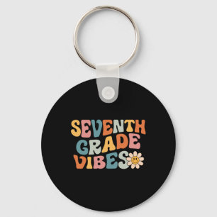 Seventh Grade Vibes - 7th Grade Team Retro 1st Day Keychain