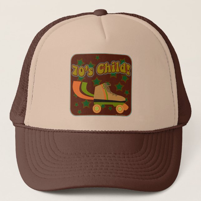 Seventies Child Funny Retro Nostalgia Design Trucker Hat (Front)