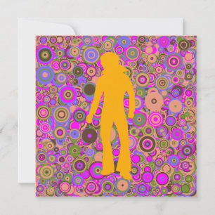 Seventies disco party multicolor customizable invitation