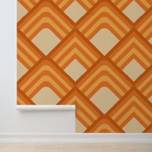 Seventies geometric orange wallpaper