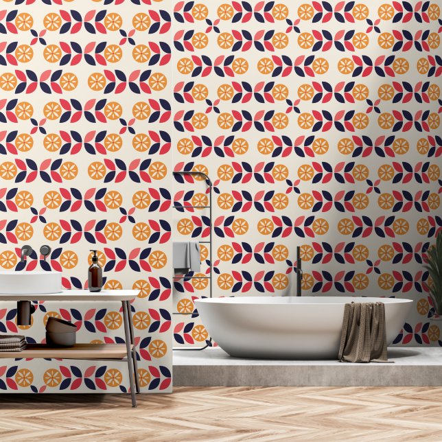 Seventies Mod flower pattern Wallpaper (Bathroom)