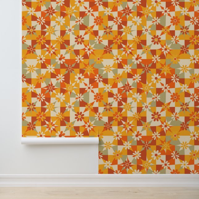 Seventies Mod flower pattern Wallpaper (Application)