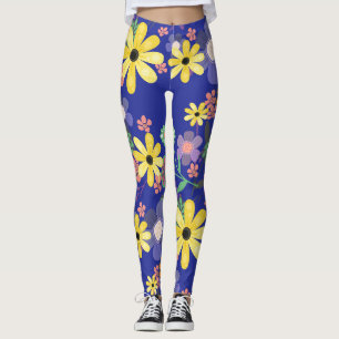 Seventies Retro Big Floral Leggings
