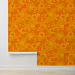 Seventies retro vintage flower wallpaper