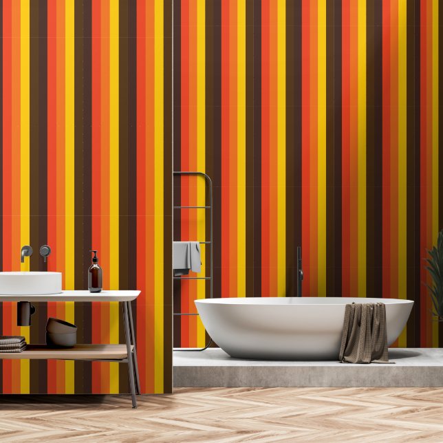 Seventies stripe pattern wallpaper (Bathroom)