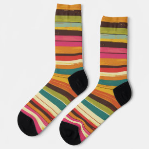 Seventies Stripes Retro pattern Socks