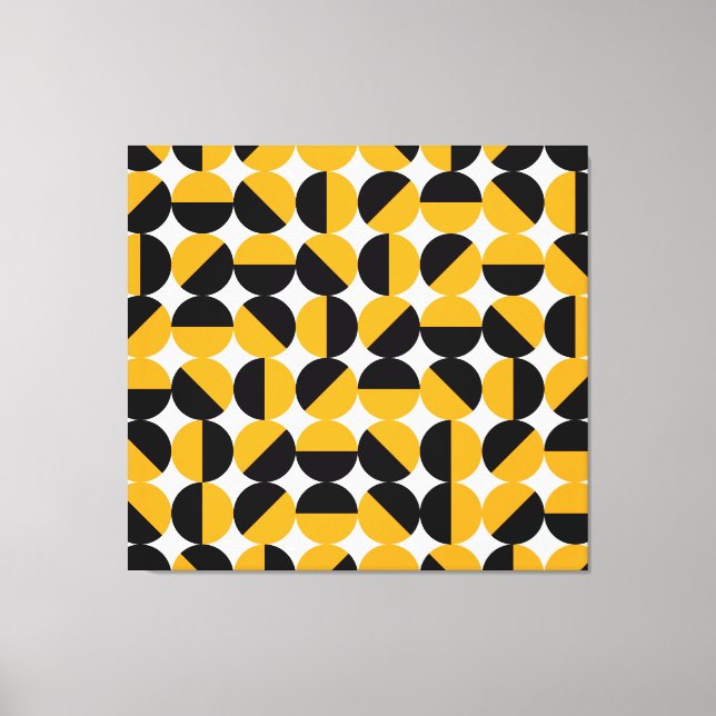 Seventies style, geometric half circles. canvas print (Front)