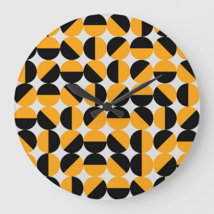 Seventies style, geometric half circles. large clock