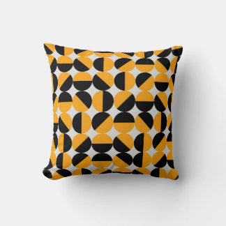 Seventies style, geometric half circles. throw pillow