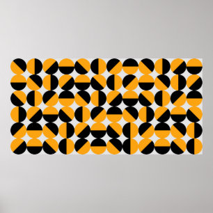 seventies style geometric pattern with half circle poster