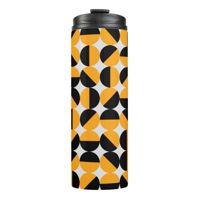 seventies style geometric pattern with half circle thermal tumbler (Front)