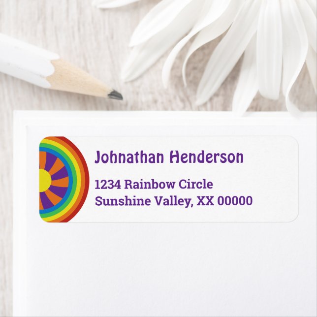 Seventies Style Rainbow and Sun Graphic (Insitu)