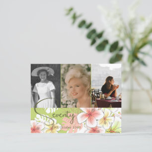 Seventieth 70th Birthday Photo Tropical Invitation Postcard