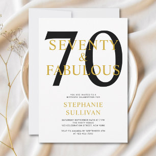 Seventy and Fabulous 70th Birthday Party Invitation