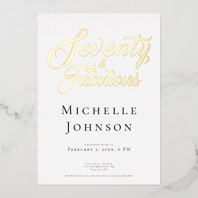 Seventy and Fabulous Minimal Pink 70th Birthday (Front)