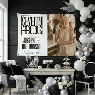Seventy and Fabulous Photo 70th Birthday Party Banner