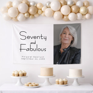 Seventy and Fabulous Photo 70th Birthday Party Banner