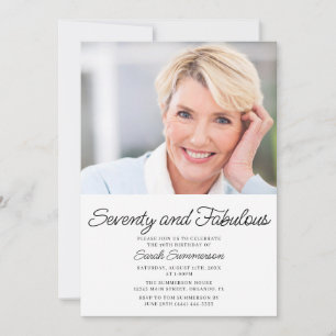 Seventy and Fabulous Photo 70th Birthday Party Invitation