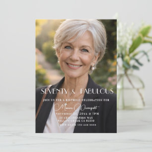 Seventy and Fabulous Photo 70th Birthday Party Invitation