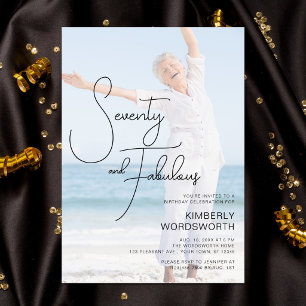 Seventy and Fabulous Photo 70th Birthday Party Invitation