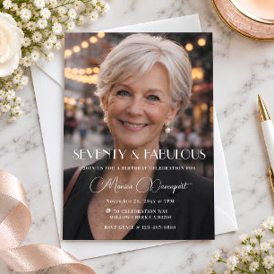 Seventy and Fabulous Photo 70th Birthday Party Invitation