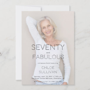 Seventy and Fabulous Photo 70th Birthday Party Invitation