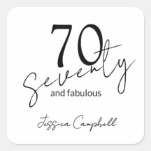 Seventy and Fabulous Script Black 70th Birthday